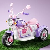 Motociclete electrice  copii - Motocicleta electrica copii 6V 3 roti Muzica si Lumini Roz