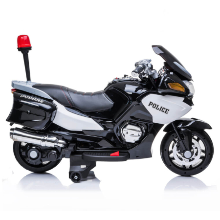 Motocicleta Electrica de Politie pentru Copii POLICE, 12V, 2 Motoare, MP3, Roti EVA, Lumini LED [3]