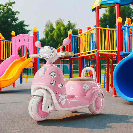 Motocicleta electrica pentru copii 6V 4Ah cu lumina LED muzica Roz [1]