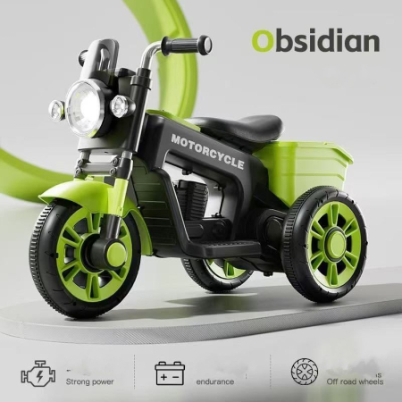 Motociclete electrice  copii - Motocicleta Electrica Retro 12V pentru Copii cu 3 Roti, Muzica si Lumins LED
