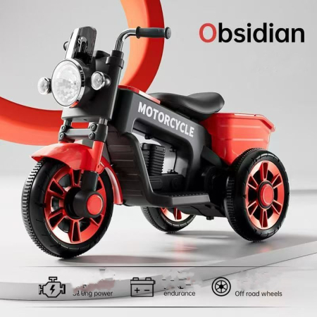 Masinute electrice copii - Motocicleta Electrica Retro 12V pentru Copii cu 3 Roti, Muzica si Lumins LED