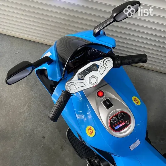Motocicleta Electrica Copii 12V  – Albastra, LED, Roti Ajutatoare, USB & Sunete [5]