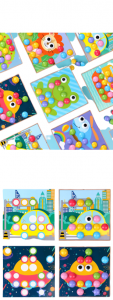 Joc Mozaic din Lemn cu Butoni Mari - Mushroom Nail [4]