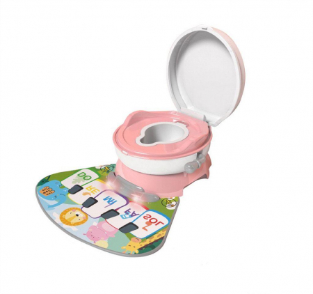 Accesorii Baie copii - Olita cu Reductor și Covoraș Muzical Roz