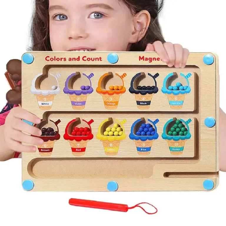 Jucarii Copii - Labirint magnetic de Sortare cifre si culori tip Montessori