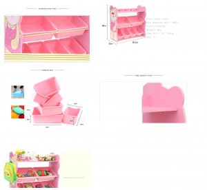 Organizator Jucarii de Depozitare Ursulet Onshine din Lemn [3]