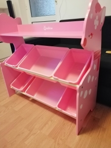  Organizator jucarii de lemn 6 cosuri Onshine Caprioara [10]