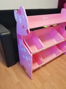  Organizator jucarii de lemn 6 cosuri Onshine Caprioara [8]