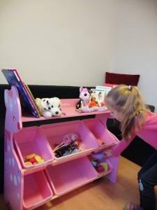  Organizator jucarii de lemn 6 cosuri Onshine Caprioara [5]