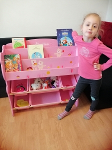Organizator Jucarii Lemn cu Raft Cartii Onshine Ursulet Raft de jucarii din lemn [8]