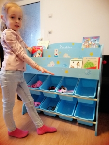 Organizator Jucarii Lemn cu Raft Cartii Onshine Ursulet Raft de jucarii din lemn [3]