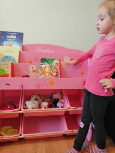 Organizator Jucarii Lemn cu Raft Cartii Onshine Ursulet Raft de jucarii din lemn [6]