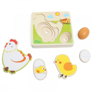 Puzzle din Lemn in Straturi Ciclul Vietii Puiul [1]