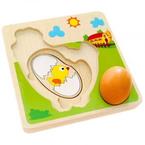 Puzzle din Lemn in Straturi Ciclul Vietii Puiul [2]