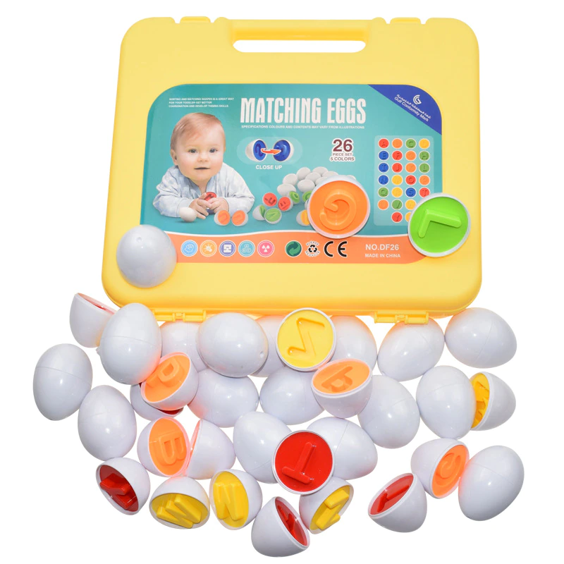 Oua de jucarie Montessori Joc de Potrivire culori si forme Alfabetul [1]