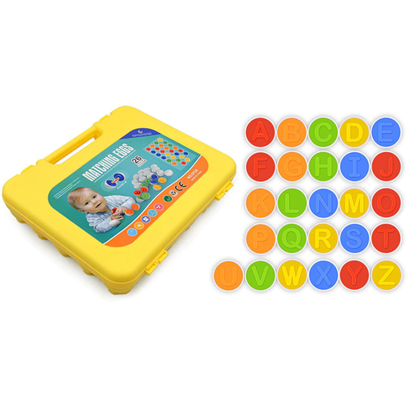 Oua de jucarie Montessori Joc de Potrivire culori si forme Alfabetul [3]