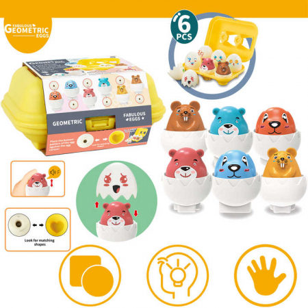 Jucării Educative pentru Copii - OuaOua Interactive Hide & Squeak Eggs - Jucarii de Potrivire a Oualor pentru Copii