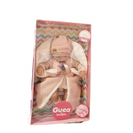 Papusa Bebelus realist Blanca fara par cu paturica roz Guca [1]