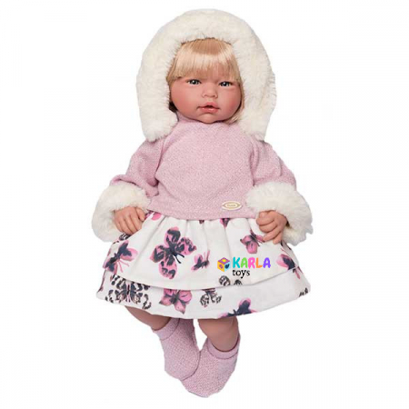 Jucarii din Plus - Mascote din Plus(3 ani +) - Papusa Bebelus cu par din Vinilin Reborn Guca 46 cm
