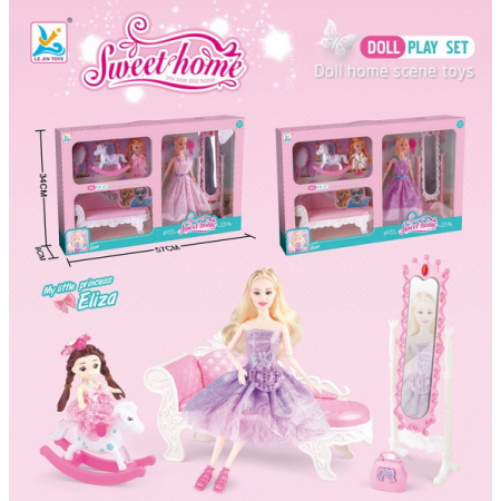 Papusi -Casute- Masute infrumusetare ( 3 ani +) - Papusa cu mobila My Princess Eliza
