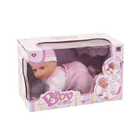 Papusi -Casute- Masute infrumusetare ( 3 ani +) - Papusa Interactiva Baby Crawling – Se Taraste, Chicoteste si Plange