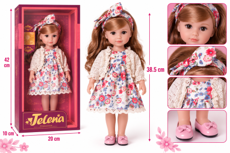 Papusa Jelena 38,5 cm, 100% PVC, Rochita Florala [1]
