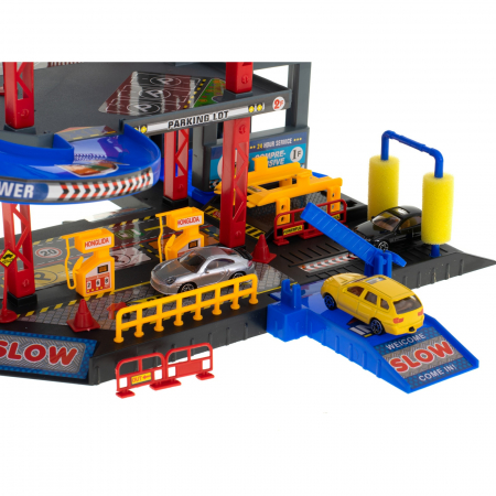 Parcare Auto cu 4 Etaje, Spalatorie, Benzinarie si Lift - Set cu Masini si Elicopter [11]