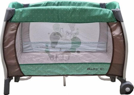 Patut pliabil Baby Care Verde – 2 Nivele, Balansoar, Muzica, Carusel, Plasa insecte, Masa infasat [3]