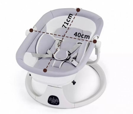 Leagan Electric pentru Bebelusi Bej 2 in 1 – Balansoar, Functie Muzicala, Bluetooth, Telecomanda [6]