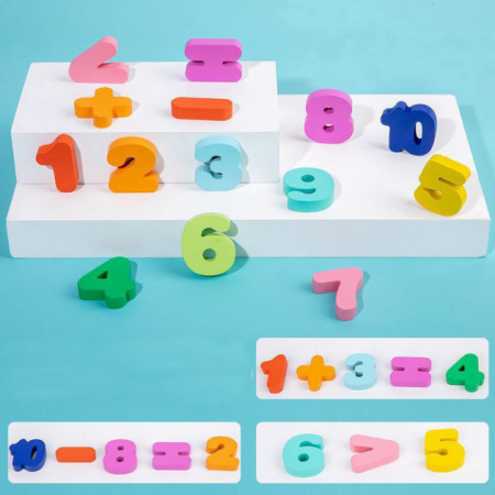 Joc Montessori Logaritmic 5 in 1 Puzzle Cifre Joc pescuit Curcubeu [5]