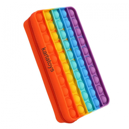 Pop It - Penar cu fermoar Pop It din silicon Fidget Push Bubble Simpl Dimple
