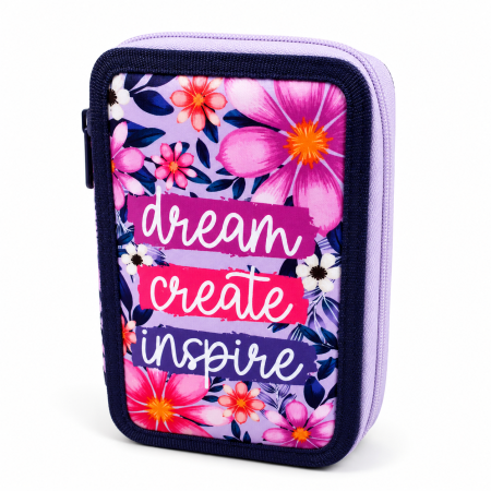 Accesorii de Scoala - Penar Echipat Sweet Love, 38 Piese, 3 Fermoare, Yollo