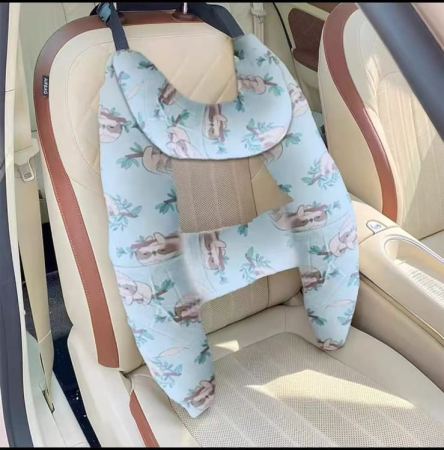 Marsupii bebelusi - Perna Auto Copii – Suport Cap & Corp, Universala Bleu cu Koala