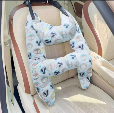 Marsupii bebelusi - Perna Auto Copii – Suport Cap & Corp, Universala Bleu Animale salbatice