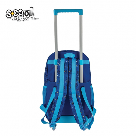 Ghiozdan troler S-cool model Football – 45x32x16.5 cm, cu roti si maner extensibil [1]