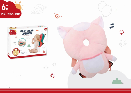 Jucarii din Plus - Mascote din Plus(3 ani +) - Perna de Protectie pentru Copii Roz – Rucsac Anticadere cu Bretele Reglabile