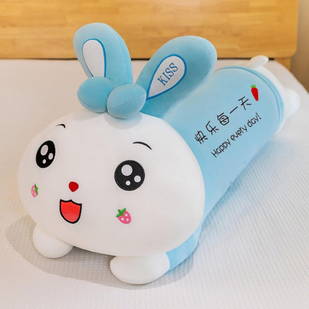 Jucarii din Plus - Mascote din Plus(3 ani +) - Perna Lunga Iepuras Albastru 130 cm