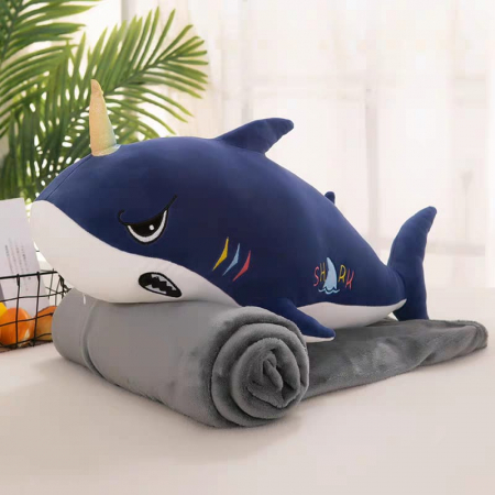 Jucarii din Plus - Mascote din Plus(3 ani +) - Perna si Patura din Plus Rechin
