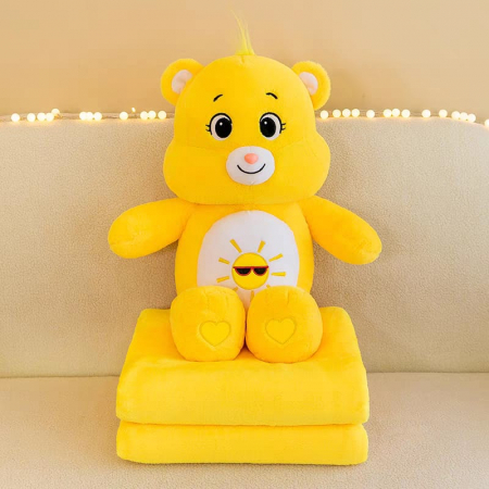 Jucarii din Plus - Mascote din Plus(3 ani +) - Perna si Patura din Plus Ursulet Galben