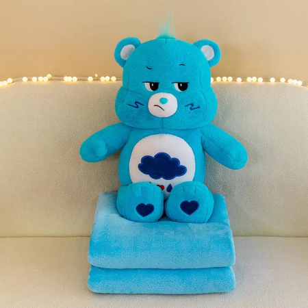 Jucarii din Plus - Mascote din Plus(3 ani +) - Perna si Patura din Plus Ursulet Albastru