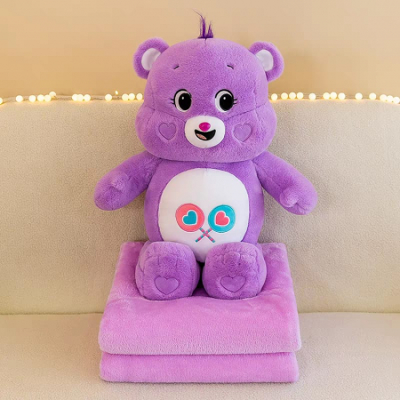 Jucarii din Plus - Mascote din Plus(3 ani +) - Perna si Patura din Plus Ursulet Mov