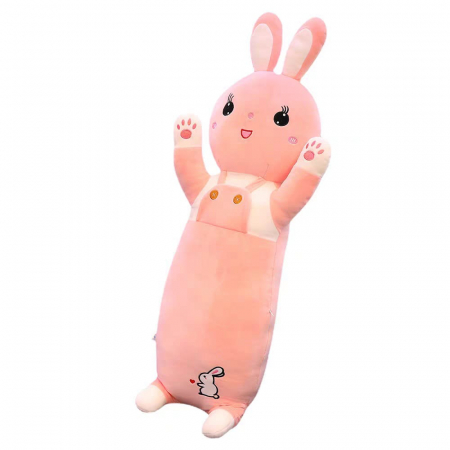 Jucarii din Plus - Mascote din Plus(3 ani +) - Pernuta Iepuras din Plus cu patura Roz