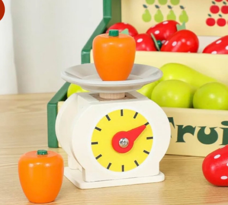 Piata de Fructe din Lemn, Stand cu Fructe si Cantar [5]