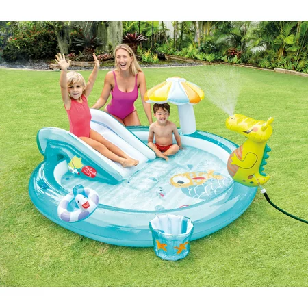 Piscina Gonflabila Intex cu Tobogan Crocodil Pool Water Play [2]