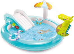 Articole si jucarii exterior - Piscina Gonflabila Intex cu Tobogan Crocodil Pool Water Play