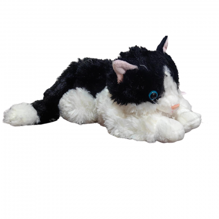 Jucarii din Plus - Mascote din Plus(3 ani +) - Pisicuta de plus care miauna Culoare Negru si Alb