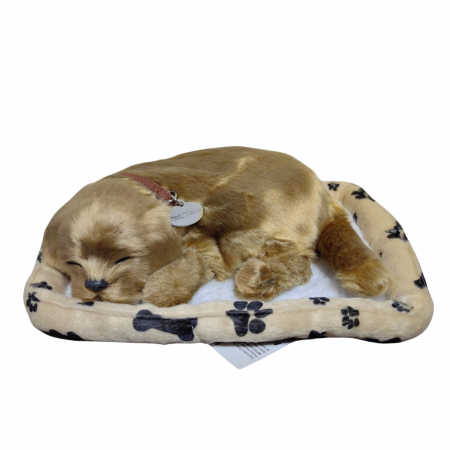 Jucarii din Plus - Mascote din Plus(3 ani +) - Catelus bej de plus, realist care doarme