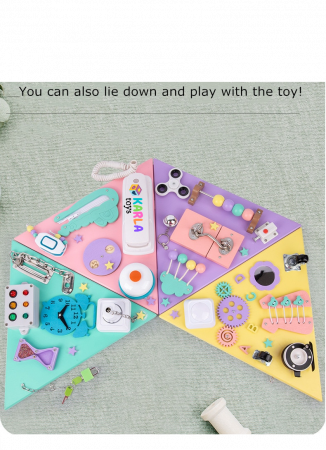 Placa din Lemn Piramida Montessori senzoriala Busy Board [4]