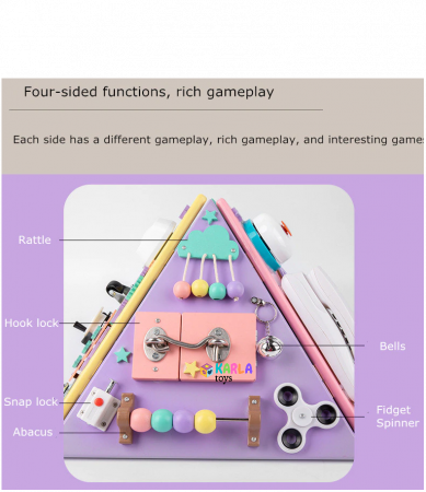 Placa din Lemn Piramida Montessori senzoriala Busy Board [5]