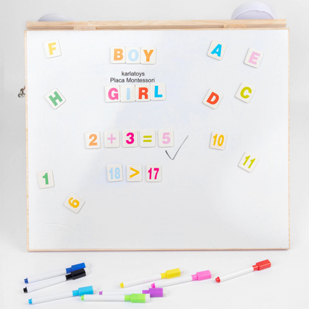 Placa Lemn Montessori Senzoriala Copii Incuietori Busy Board 2 in 1 [5]